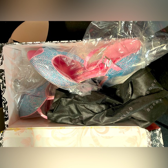 Brand new Ellie light blue rhinestone heels - Picture 1 of 4